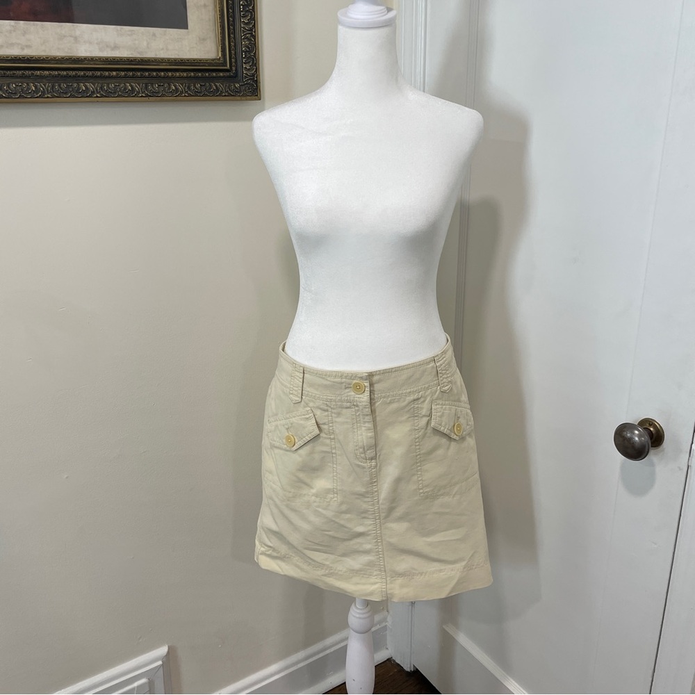 Y2K Light Yellow Utility Mini Skirt  Loft  Size M